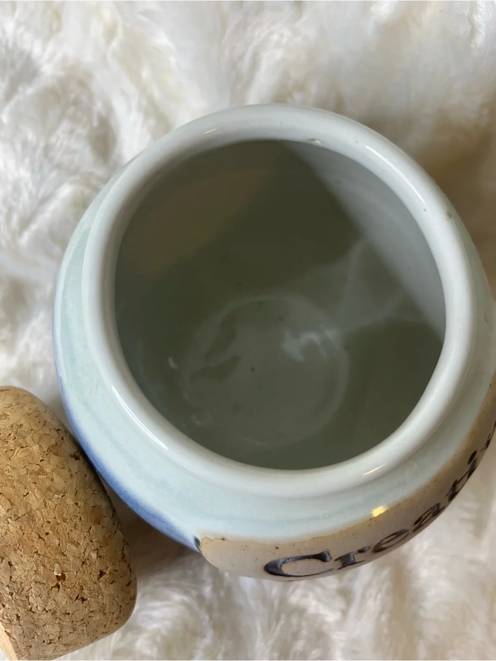 Vintage Creative Financing Pottery Jar with Cork Lid